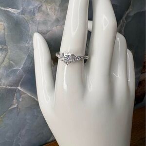1.49 Carat Size 9 Heart Shaped Moissanite Ring in 925 Sterling Silver NWT